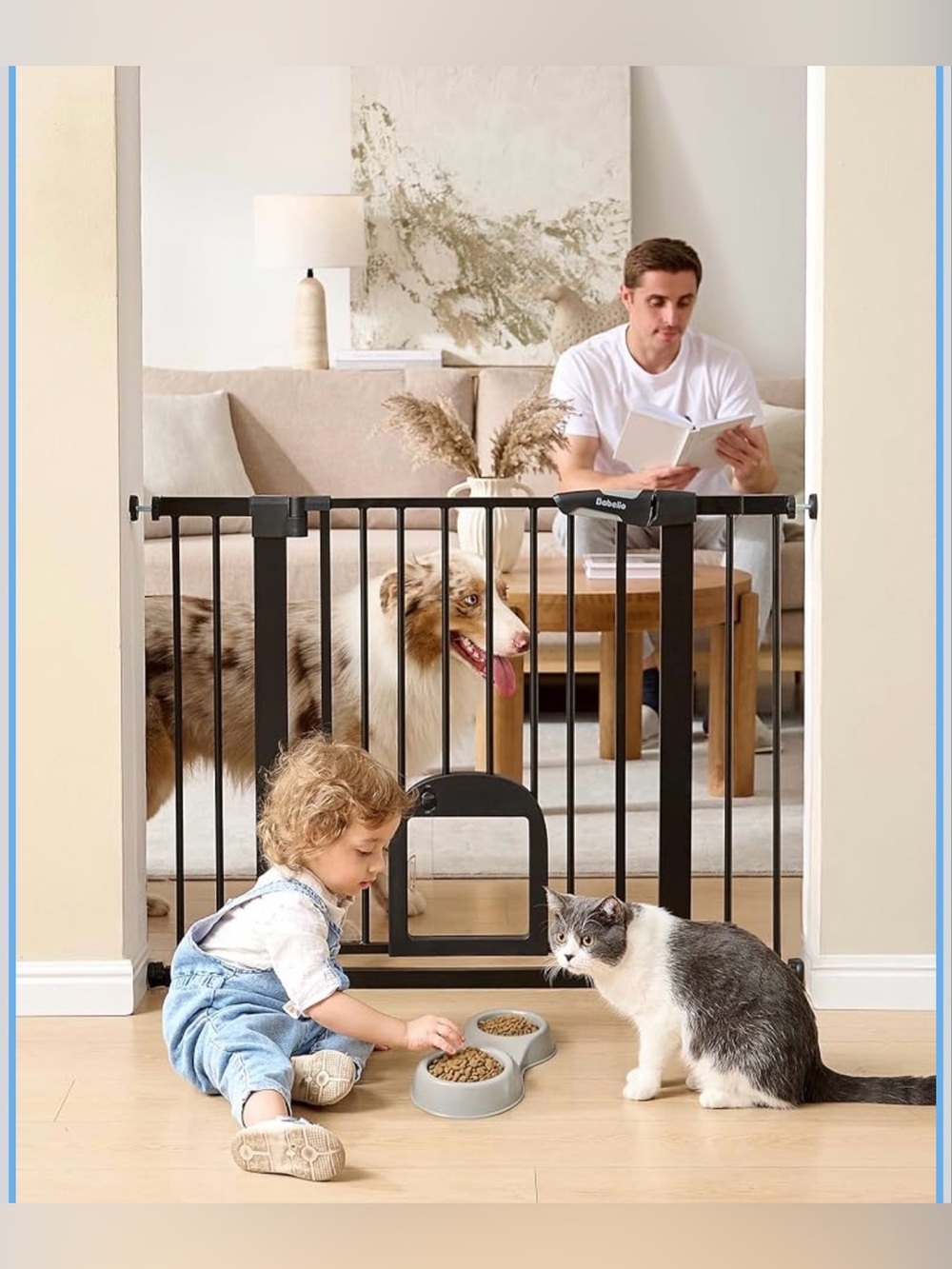 Babelio Auto Close Baby Gate Pet Gate 30” Tall x 29-43" Wide